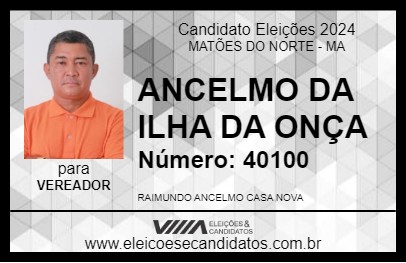 Candidato ANCELMO DA ILHA DA ONÇA 2024 - MATÕES DO NORTE - Eleições