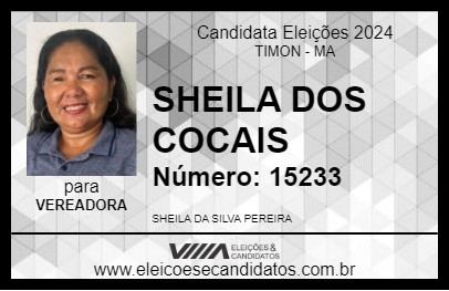 Candidato SHEILA DOS COCAIS  2024 - TIMON - Eleições