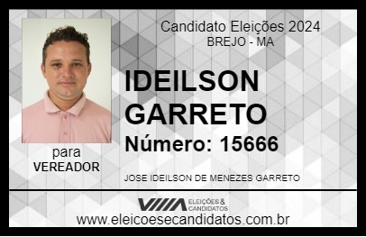 Candidato IDEILSON GARRETO 2024 - BREJO - Eleições