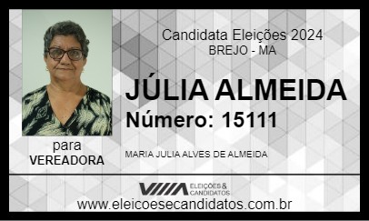 Candidato JÚLIA ALMEIDA 2024 - BREJO - Eleições