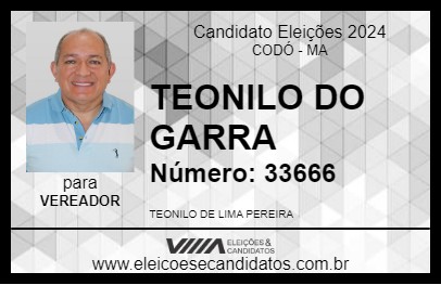 Candidato TEONILO DO GARRA 2024 - CODÓ - Eleições