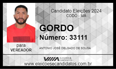 Candidato GORDO 2024 - CODÓ - Eleições