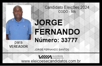 Candidato JORGE FERNANDO 2024 - CODÓ - Eleições