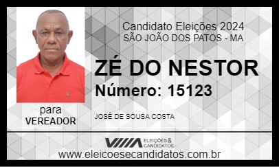 Candidato ZÉ DO NESTOR 2024 - SÃO JOÃO DOS PATOS - Eleições