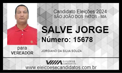 Candidato SALVE JORGE 2024 - SÃO JOÃO DOS PATOS - Eleições