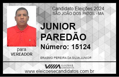 Candidato JUNIOR PAREDÃO 2024 - SÃO JOÃO DOS PATOS - Eleições