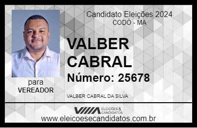 Candidato VALBER CABRAL 2024 - CODÓ - Eleições