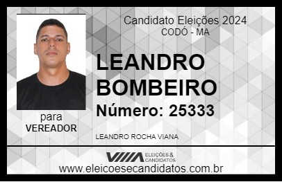 Candidato LEANDRO BOMBEIRO 2024 - CODÓ - Eleições