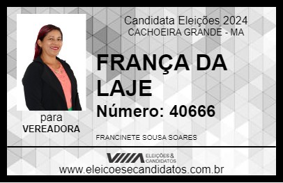 Candidato FRANÇA DA LAJE 2024 - CACHOEIRA GRANDE - Eleições