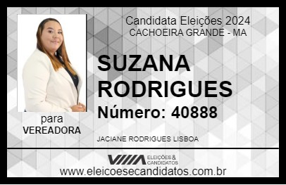 Candidato SUZANA RODRIGUES 2024 - CACHOEIRA GRANDE - Eleições