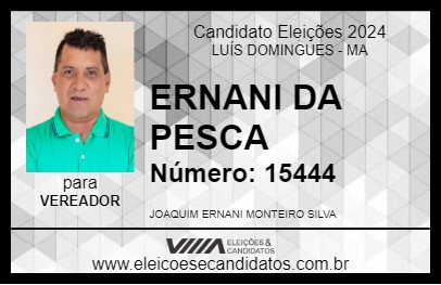 Candidato ERNANI DA PESCA 2024 - LUÍS DOMINGUES - Eleições