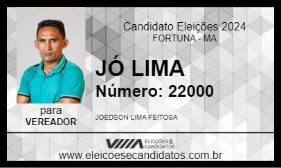 Candidato JÓ LIMA 2024 - FORTUNA - Eleições