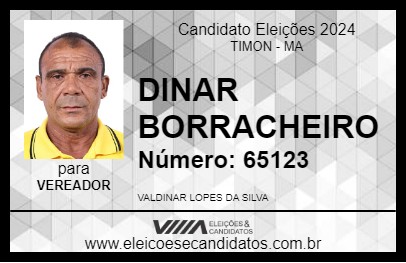 Candidato DINAR BORRACHEIRO 2024 - TIMON - Eleições