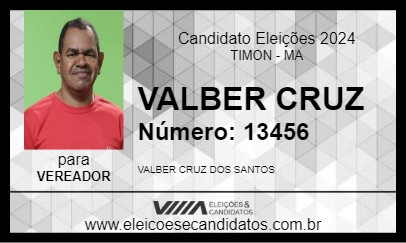 Candidato VALBER CRUZ 2024 - TIMON - Eleições