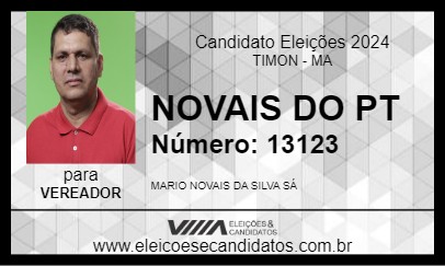 Candidato NOVAIS DO PT 2024 - TIMON - Eleições