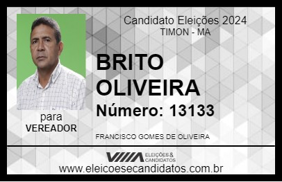 Candidato BRITO OLIVEIRA 2024 - TIMON - Eleições