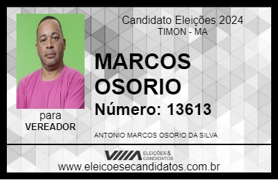 Candidato MARCOS OSORIO 2024 - TIMON - Eleições