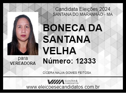 Candidato BONECA DA SANTANA VELHA 2024 - SANTANA DO MARANHÃO - Eleições