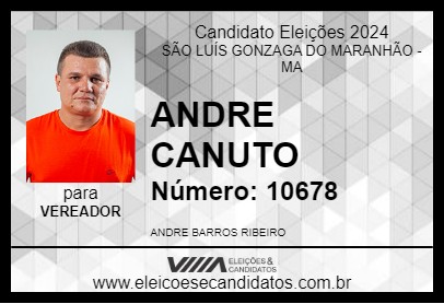 Candidato ANDRE CANUTO 2024 - SÃO LUÍS GONZAGA DO MARANHÃO - Eleições