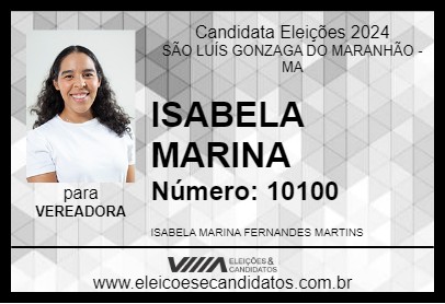 Candidato ISABELA MARINA 2024 - SÃO LUÍS GONZAGA DO MARANHÃO - Eleições