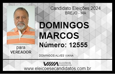 Candidato DOMINGOS MARCOS 2024 - BREJO - Eleições