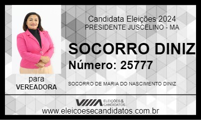 Candidato SOCORRO DINIZ 2024 - PRESIDENTE JUSCELINO - Eleições