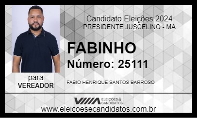 Candidato FABIO BARROSO 2024 - PRESIDENTE JUSCELINO - Eleições