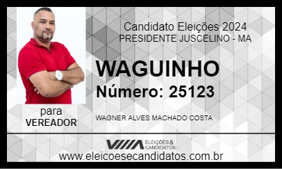 Candidato WAGUINHO 2024 - PRESIDENTE JUSCELINO - Eleições