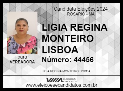 Candidato LIGIA REGINA MONTEIRO LISBOA 2024 - ROSÁRIO - Eleições