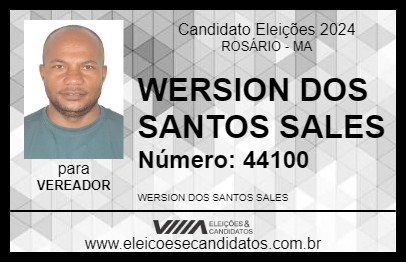 Candidato WERSION SANTOS 2024 - ROSÁRIO - Eleições