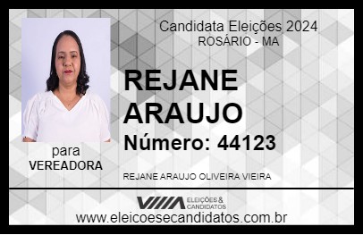 Candidato REJANE ARAUJO 2024 - ROSÁRIO - Eleições