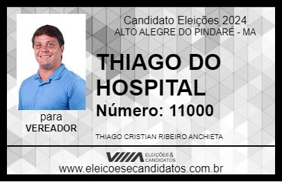 Candidato THIAGO DO HOSPITAL 2024 - ALTO ALEGRE DO PINDARÉ - Eleições