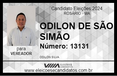 Candidato ODILON DE SÃO SIMÃO 2024 - ROSÁRIO - Eleições