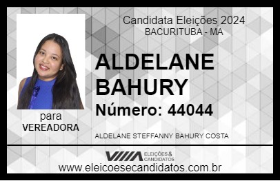 Candidato ALDELANE BAHURY 2024 - BACURITUBA - Eleições