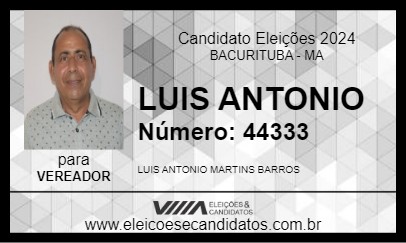 Candidato LUIS ANTONIO 2024 - BACURITUBA - Eleições