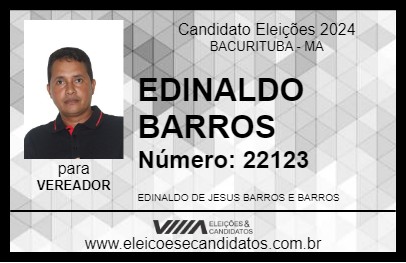 Candidato EDINALDO BARROS 2024 - BACURITUBA - Eleições