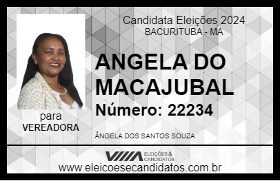 Candidato ANGELA DO MACAJUBAL 2024 - BACURITUBA - Eleições