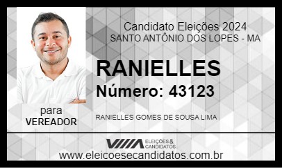 Candidato RANIELLES 2024 - SANTO ANTÔNIO DOS LOPES - Eleições