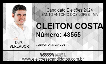 Candidato CLEITON COSTA 2024 - SANTO ANTÔNIO DOS LOPES - Eleições