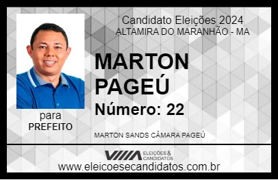 Candidato MARTON PAGEÚ 2024 - ALTAMIRA DO MARANHÃO - Eleições