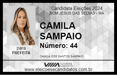 Candidato CAMILA SAMPAIO 2024 - BOM JESUS DAS SELVAS - Eleições