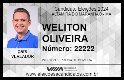 Candidato WELITON OLIVEIRA 2024 - ALTAMIRA DO MARANHÃO - Eleições