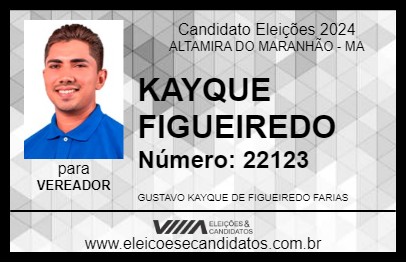 Candidato KAYQUE FIGUEIREDO 2024 - ALTAMIRA DO MARANHÃO - Eleições