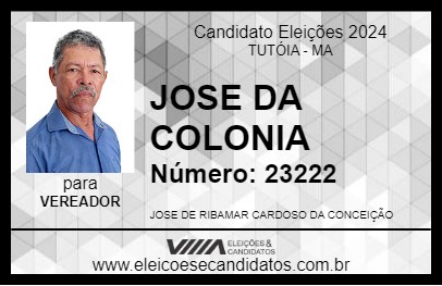 Candidato JOSE DA COLONIA 2024 - TUTÓIA - Eleições