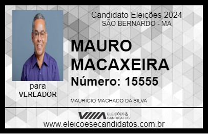 Candidato MAURO MACAXEIRA 2024 - SÃO BERNARDO - Eleições