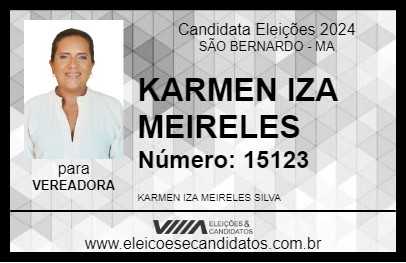 Candidato KARMEN IZA MEIRELES 2024 - SÃO BERNARDO - Eleições