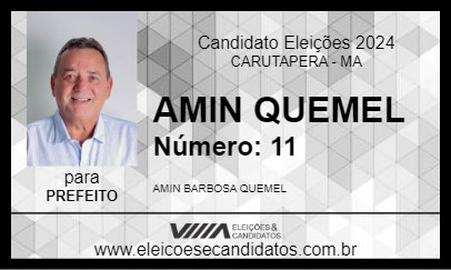 Candidato AMIN QUEMEL 2024 - CARUTAPERA - Eleições