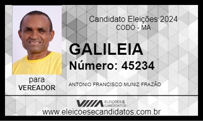 Candidato GALILEIA 2024 - CODÓ - Eleições