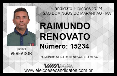 Candidato RAIMUNDO RENOVATO 2024 - SÃO DOMINGOS DO MARANHÃO - Eleições