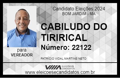 Candidato CABILUDO DO TIRIRICAL 2024 - BOM JARDIM - Eleições